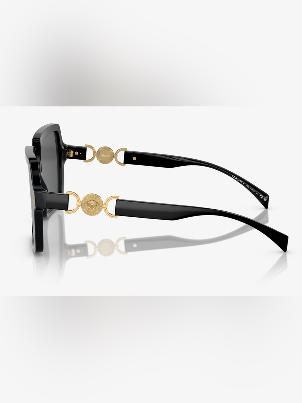 Versace Black Square Women's Sunglasses with Gold Medallion - Picture 3 of 6
